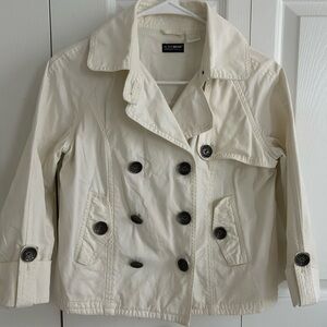 Laredo Cream Double-Breasted Pea Coat
